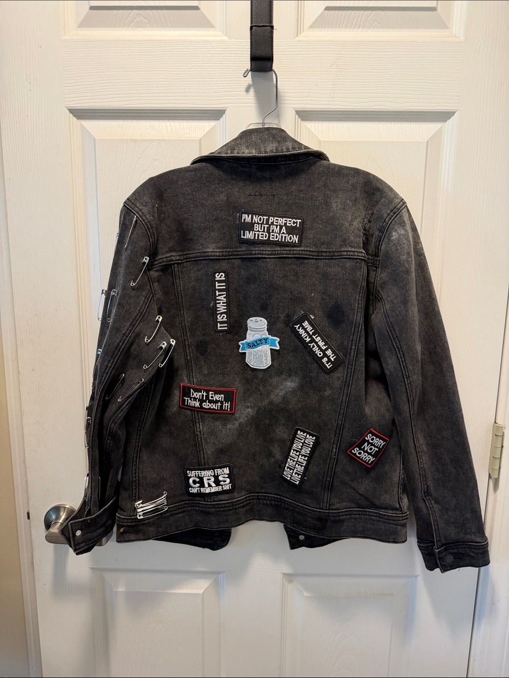 Hollister Black Denim Jacket with Hooded Interior